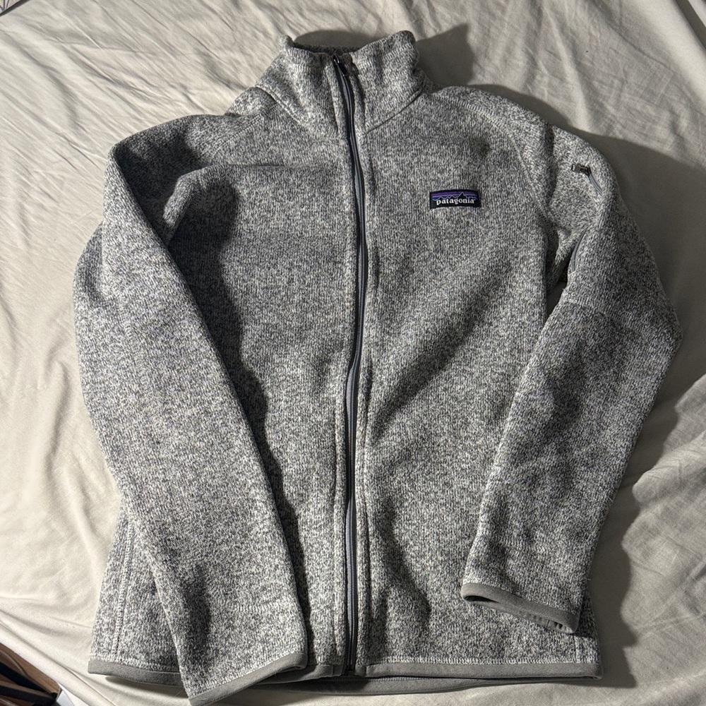 Patagonia Heathered Gray Zip-Up Fleece Vest